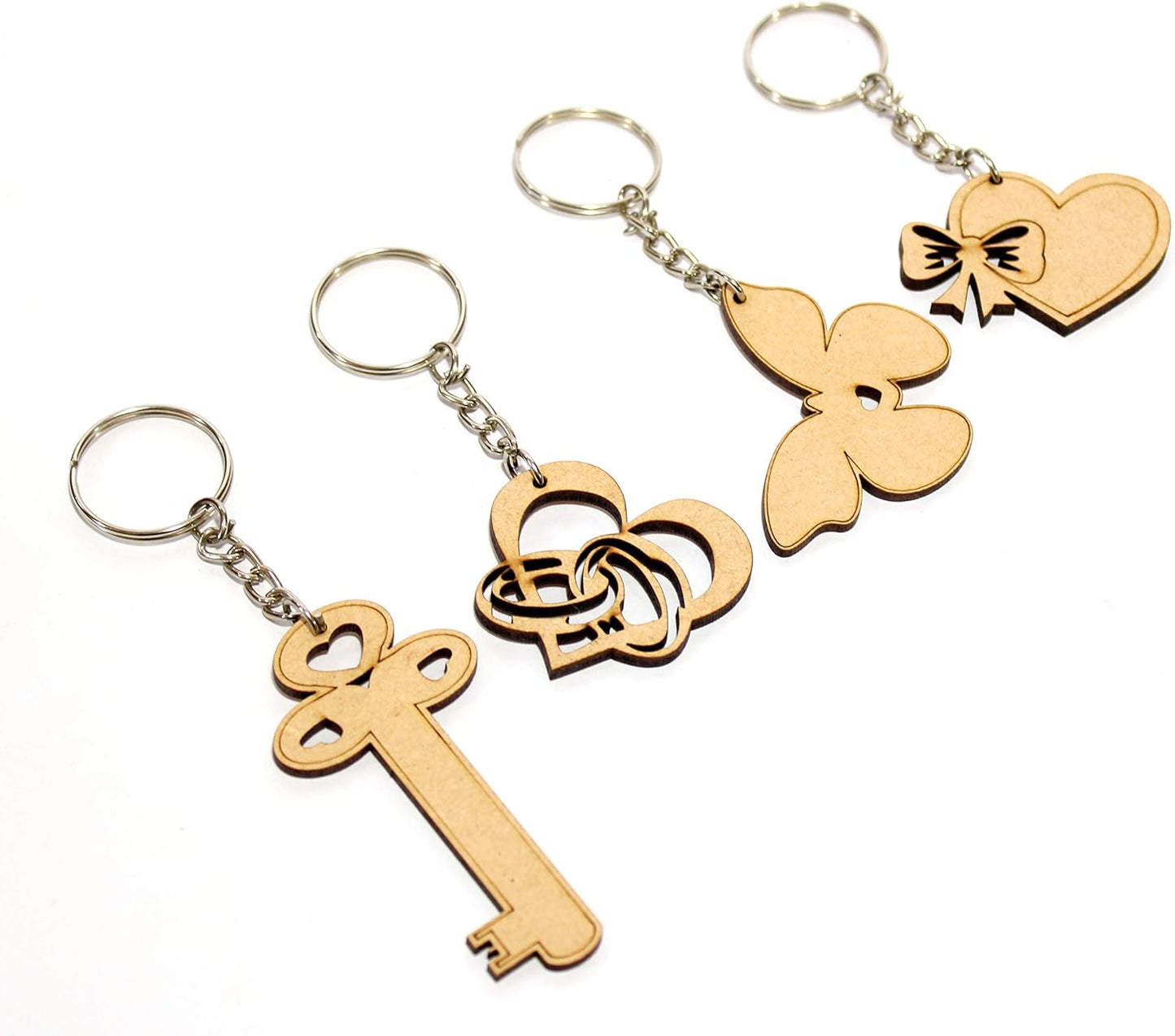 eSplanade DIY MDF Key Chains - Set of 20 | For DIY Activity - Decoupage - Art & Craft Supplies - Do It Yourself