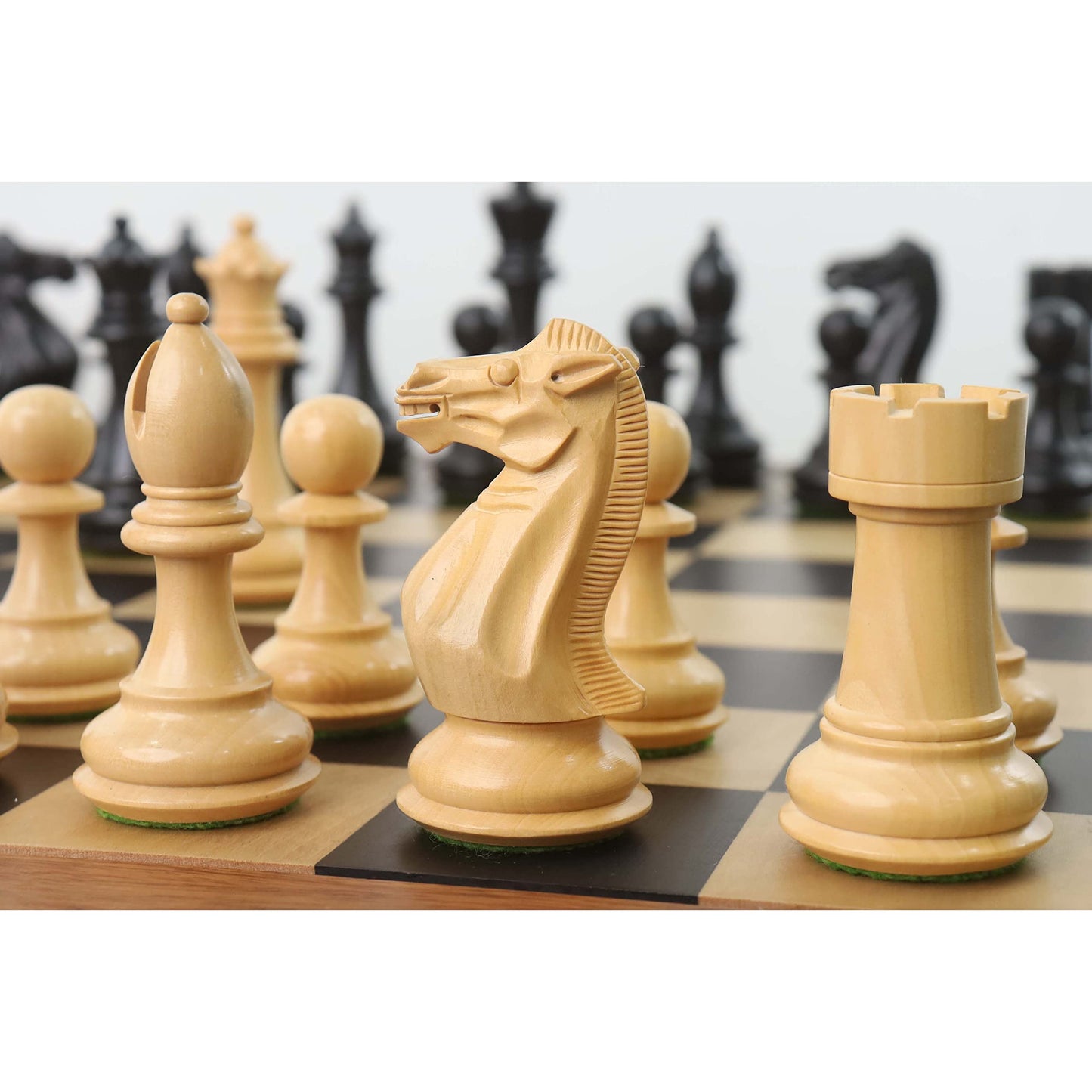 Royal Chess Mall Professional Staunton Chess Pieces Only Chess Set, Sheesham and Boxwood Wooden Chess Set, 4.1-in King, Tournament Chess Set, Weighted Chess Pieces (3.4 lbs)