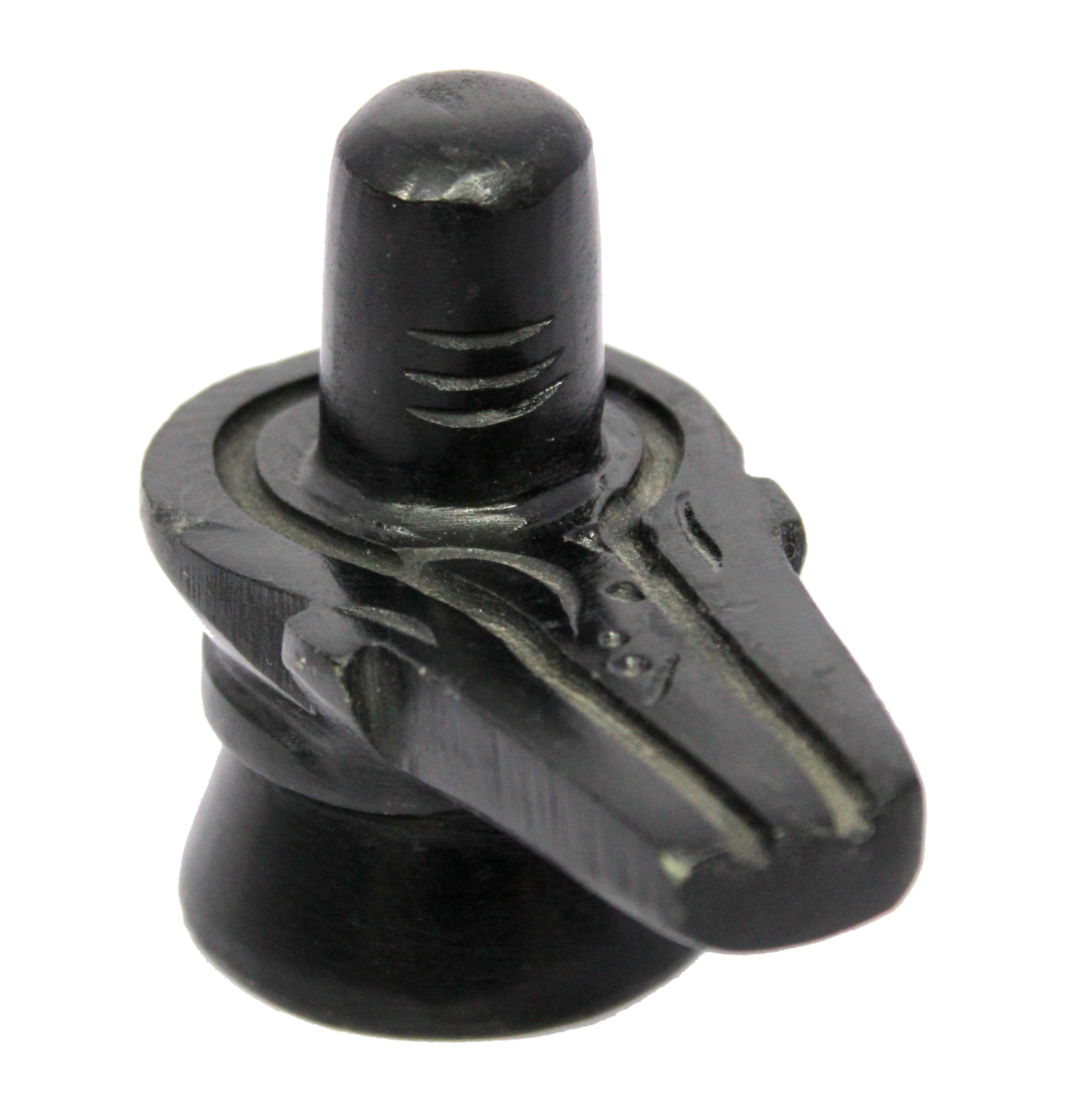 ESPLANADE Black Stone Shiva Lingam Shiv Ling Marble Idol Murti Statue Moorti - 3 Inch