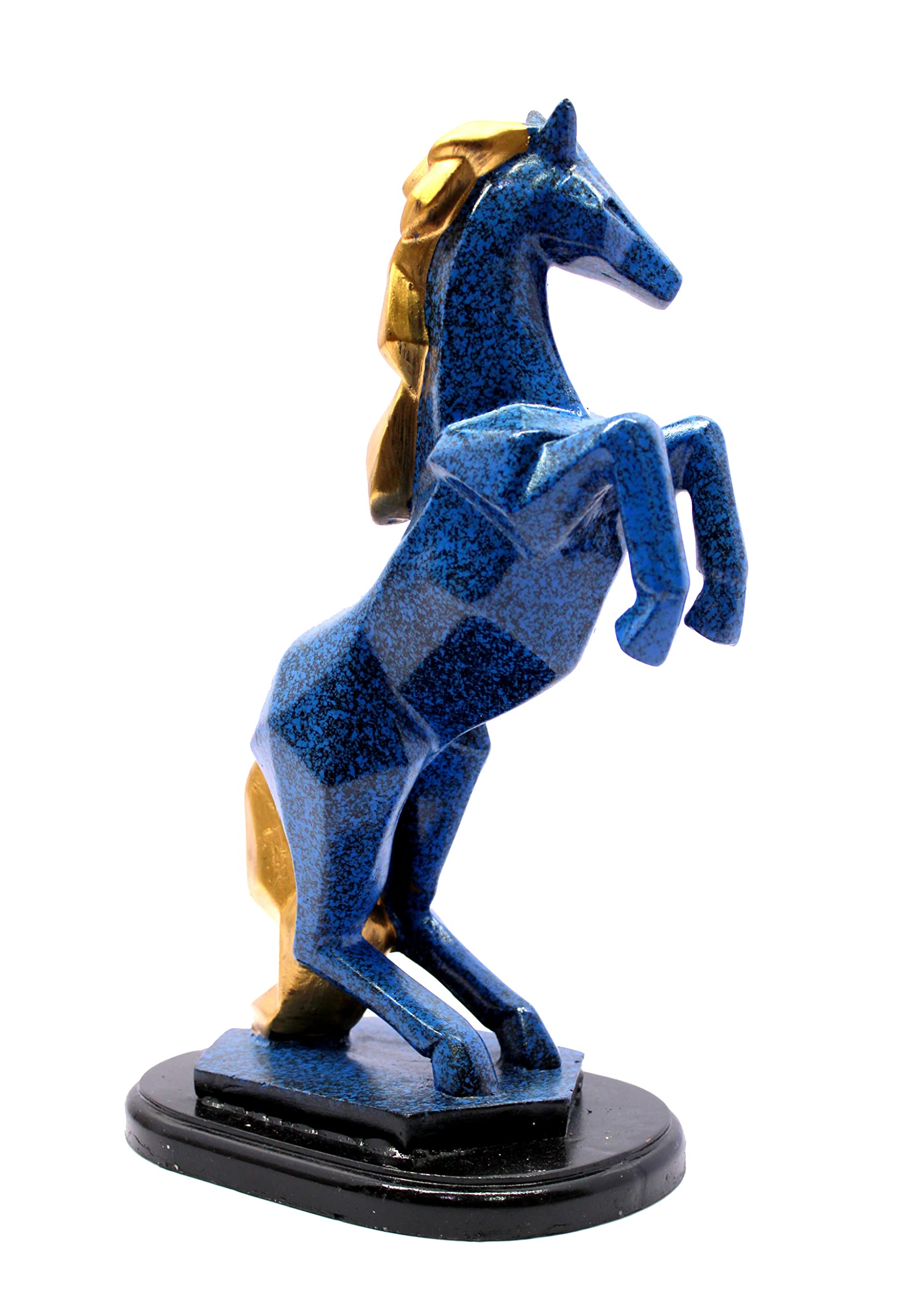 eSplanade Resin Uplifted Legs Horse Rearing Horse Standing Horse Showpiece Sculpture Figurine - Blue - 12" Inches