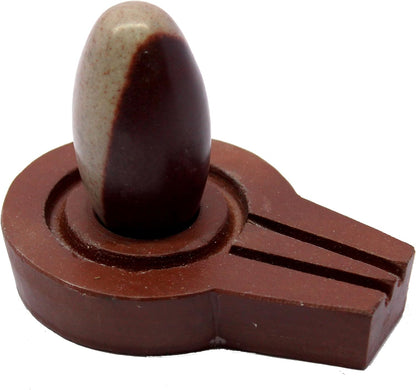 ESPLANADE Narmadeshwar Shivling Shiva Lingam Narmada Stone Jaladhari Narmada Stone for Temple Mandir Home - Brown - 4.25" Inches