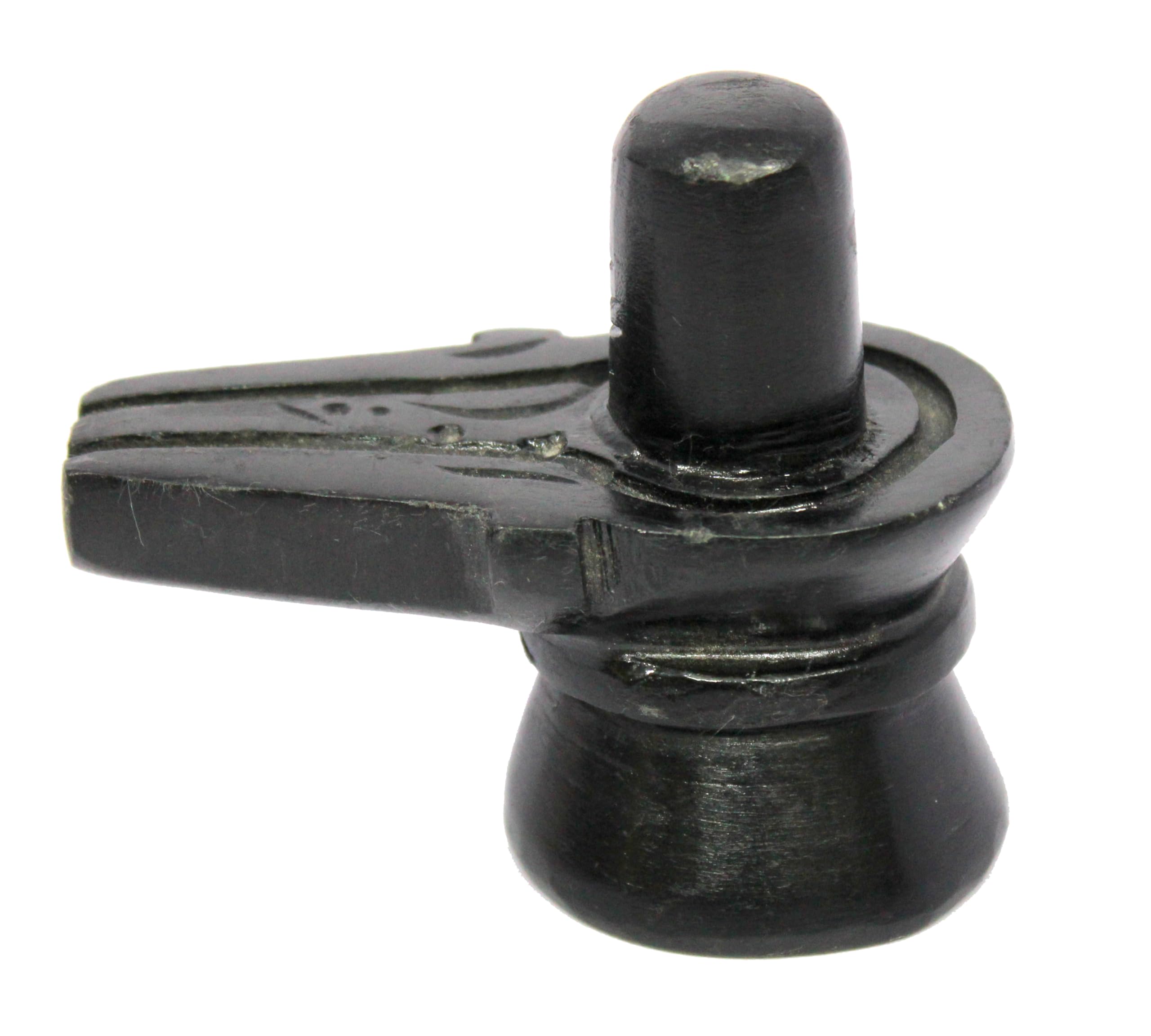 ESPLANADE Black Stone Shiva Lingam Shiv Ling Marble Idol Murti Statue Moorti - 3 Inch