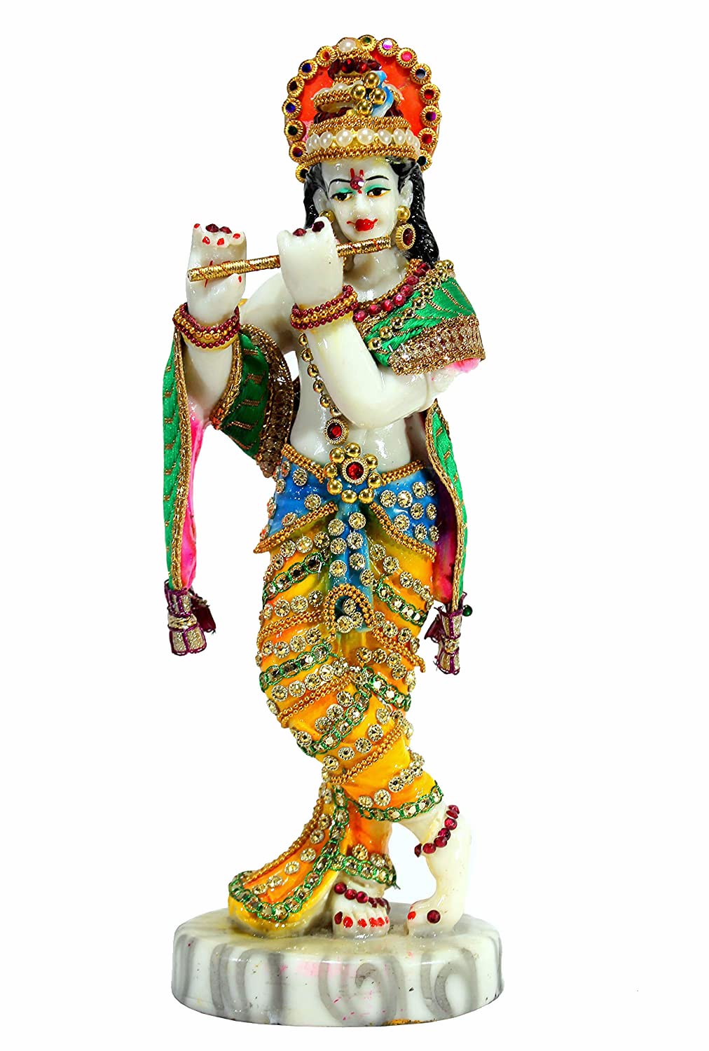 eSplanade Resin Krishna Statue Murti Idol Sculpture (11") Multicolour
