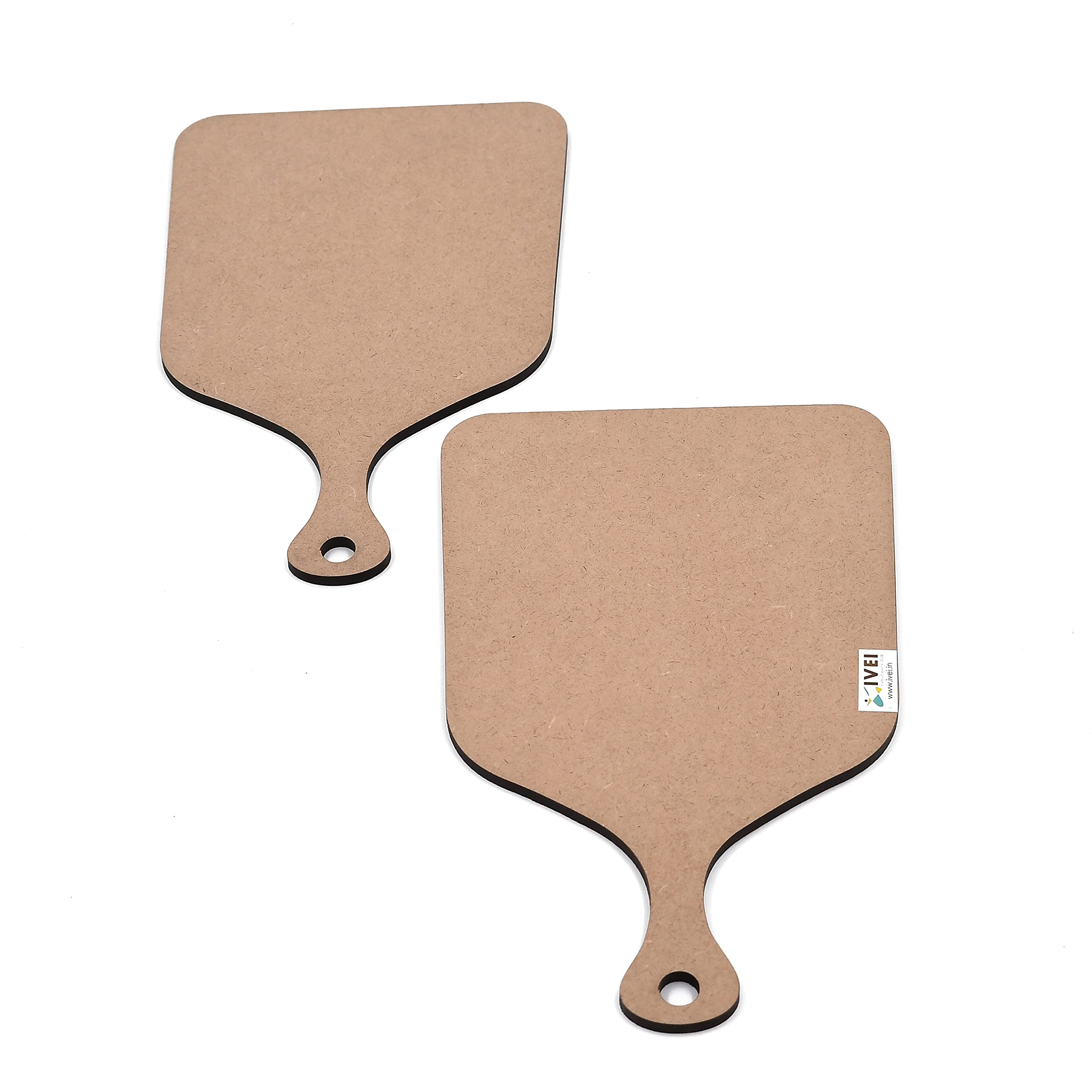 IVEI DIY MDF Board Cutouts - Chopping Board Shaped - DIY Craft Materials - Unfinished MDF Blank Cutouts for Wooden Sheet Craft Board for Painting, Resin & Fluid Art, Mandala Art, Pyrography - Set of 2