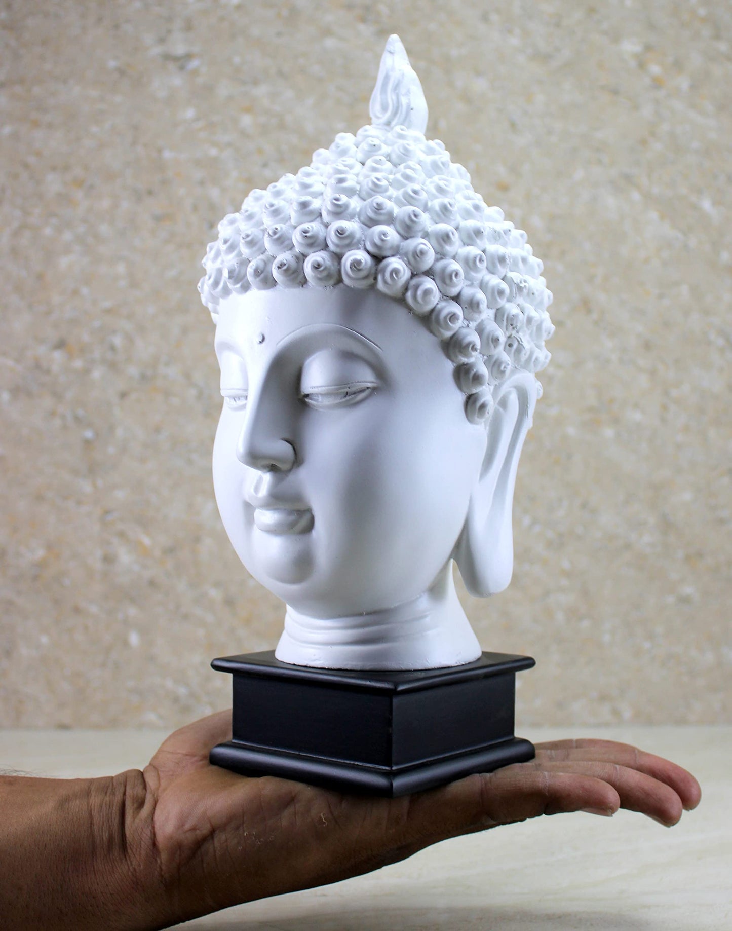 eSplanade Buddha Head Statue for Home Decor | Resin Buddha Face Showpiece for Living Room, Meditation, Office Table Desk, Shelf | Tibetan Buddhist Idol | Zen or Yoga Figurine Gifts | Blue, 12 Inch