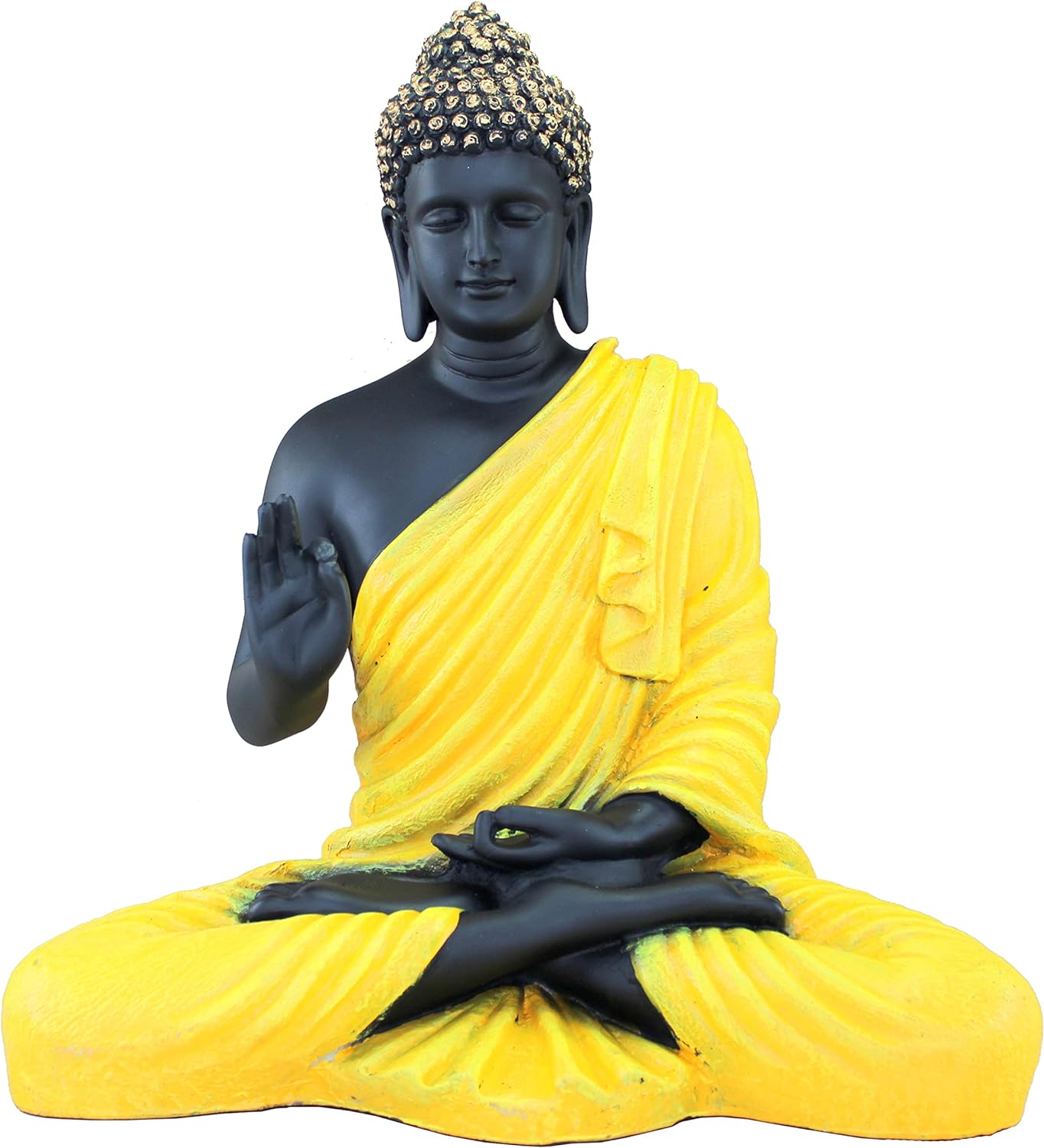 eSplanade Resin Meditating Buddha Showpiece | Home Decor | Idol Statue Figurine Murti | Tibetan Buddhist Statue - 14" Inches Height - Big Size