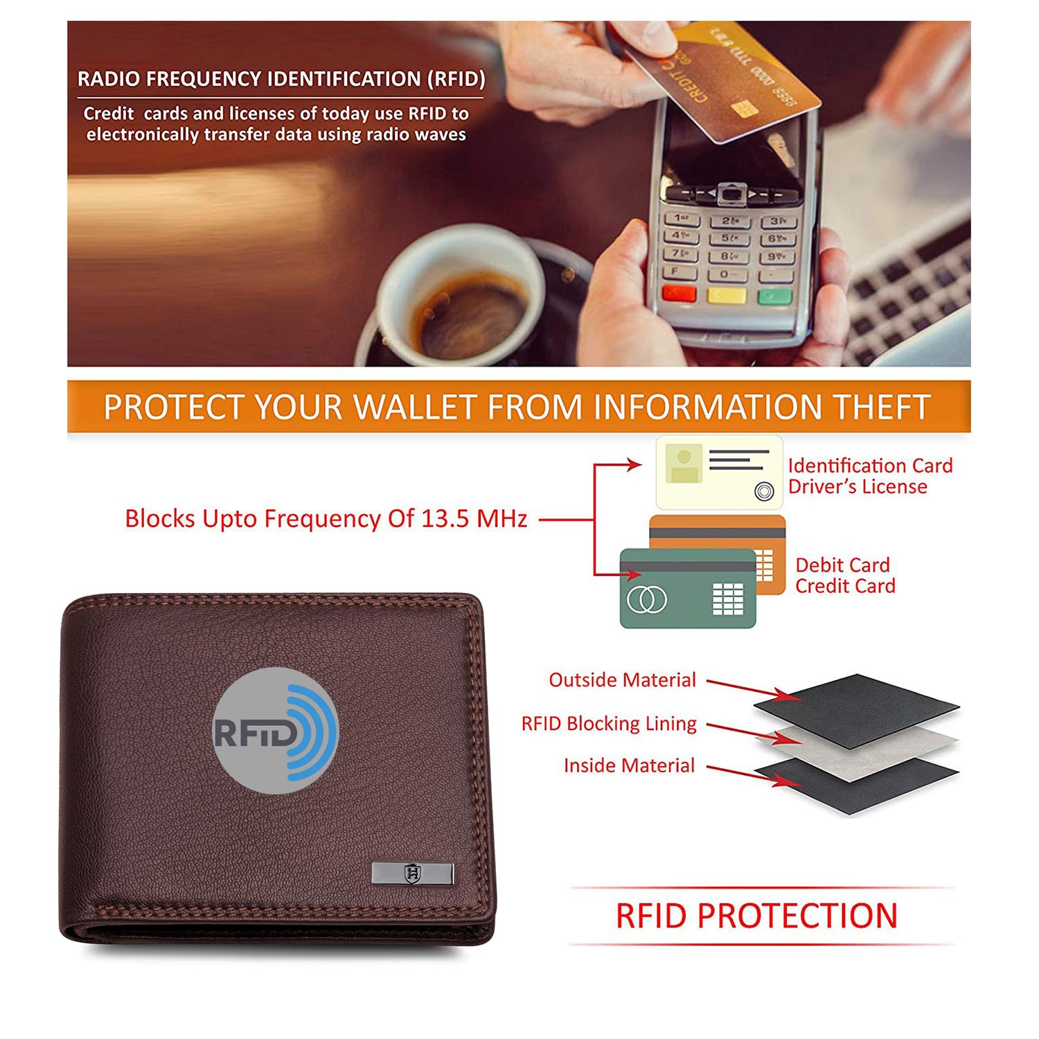 HORNBULL Men's Brown Wallet and Belt Combo | Valentine's Day Gift Set for Men | Mens Leather Wallet | Wallets Men Leather BW69187