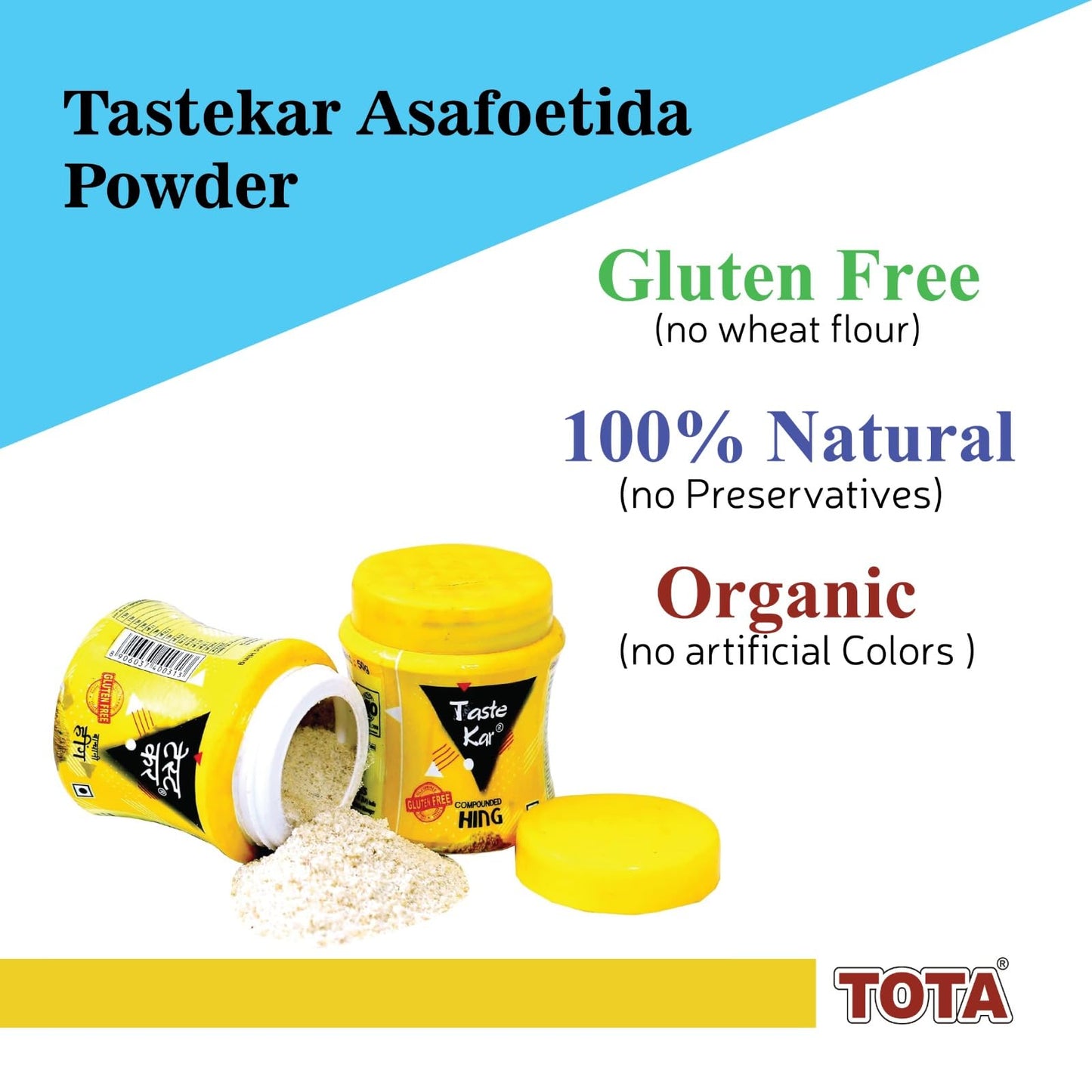 Tastekar Gluten Free Asafoetida Powder Hing Indian Spice | Compounded Heeng Asafetida Spice Powder-50 Gm