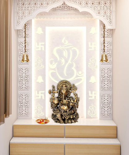 eSplanade Brass Ganesh Ganesha Ganpati Vinayak Showpiece -15.5" inches - Big Size | Murti Idol Statue Sculpture