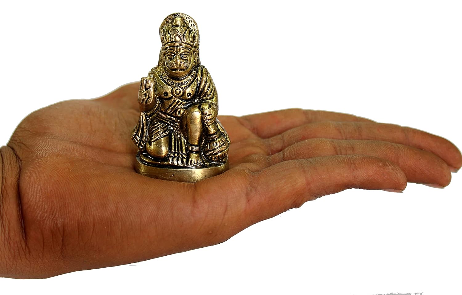 ESPLANADE Brass Hanuman Anjaneya Pavan Putra Bajrangbali Idol Murti Moorti Statue (2.5 Inch)