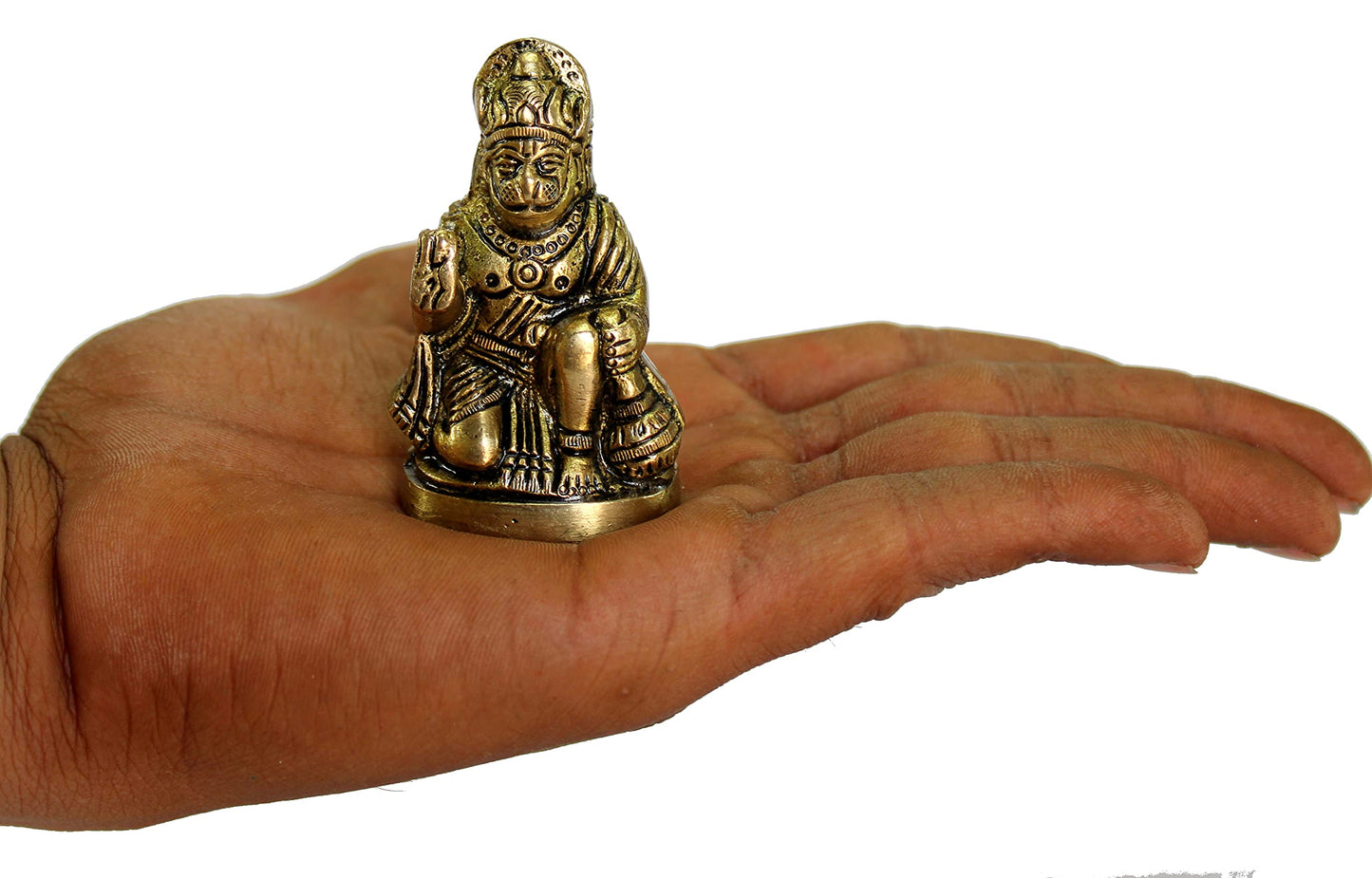 eSplanade Brass Hanuman Anjaneya Pavan Putra Bajrangbali Idol Murti Moorti Statue (2.5 Inch)