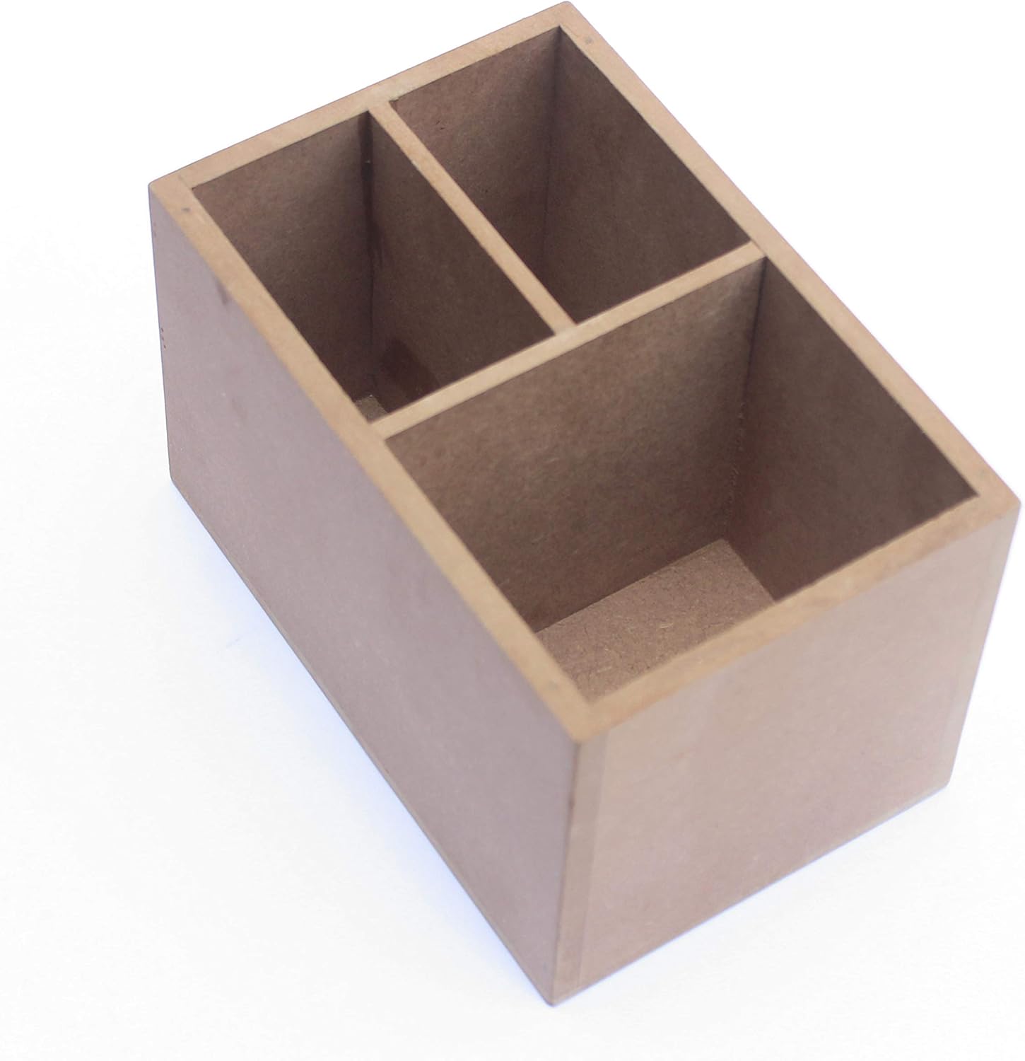 IVEI DIY MDF Multipurpose Organiser Caddy Box Craft Supplies- Plain MDF Wood Blank 3 partition Box for Painting, Wooden Sheet Craft, Decoupage, Resin Art Work & Decoration
