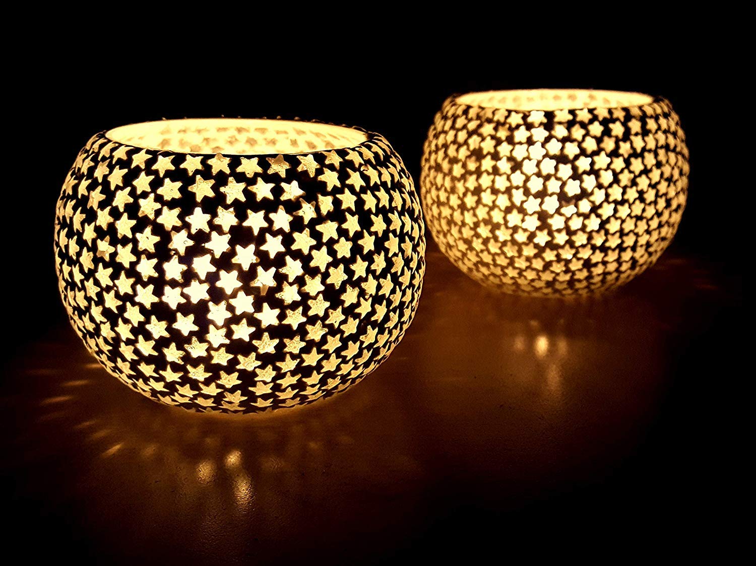 ESPLANADE Glass Tealight Candle Holder, Pack of 2