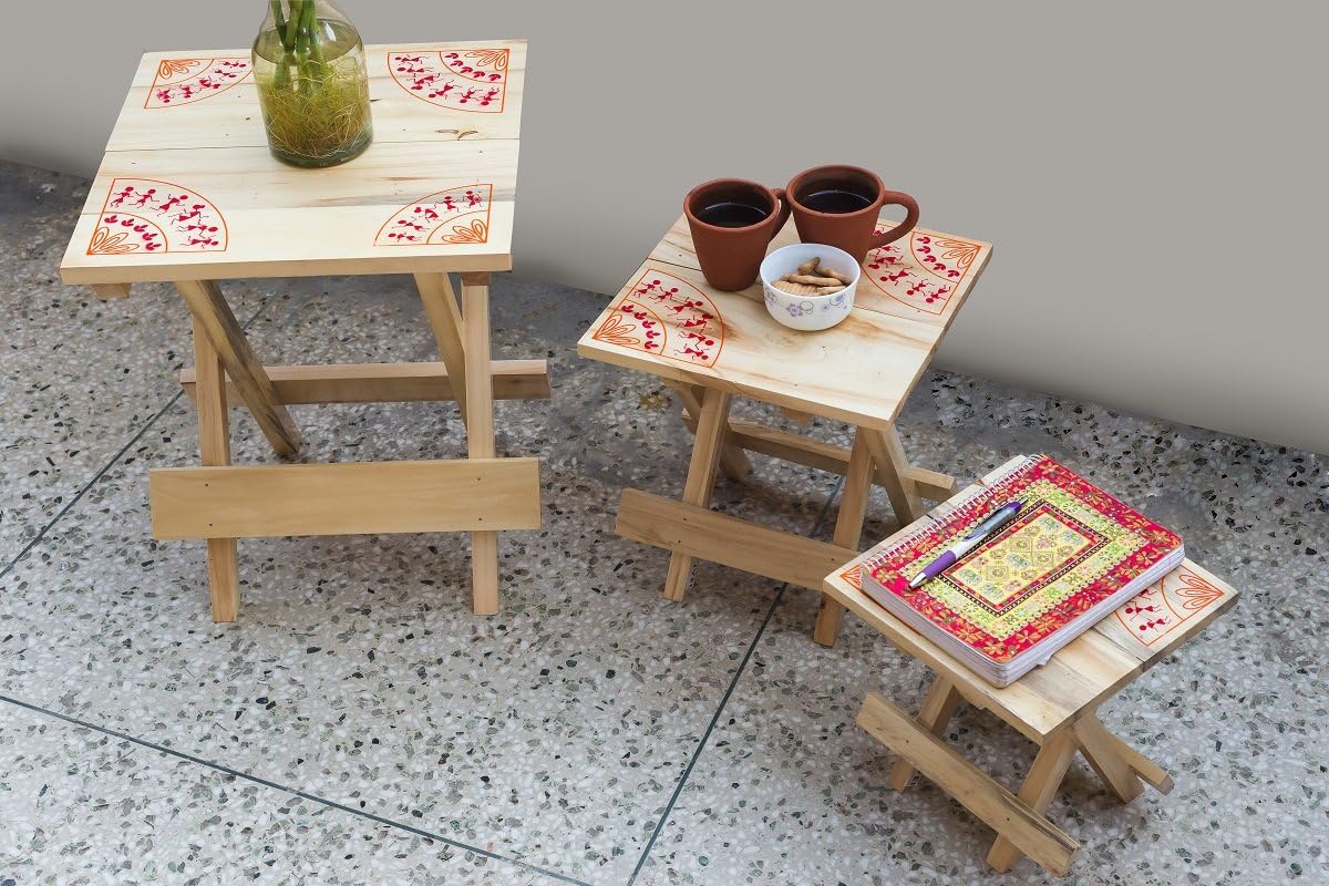 IVEI warli Wooden Portable Folding Table - Medium (12in)