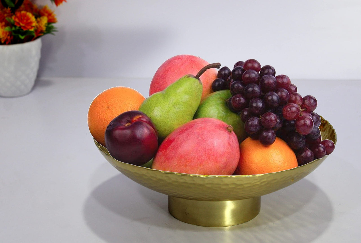 eSplanade - Ethnic Decorative Metal Urli Traditional Bowl - Fruits/Dry Fruits Bowl Showpiece for Dining/Drawing Room - Home Decor | 9.5" Inches Dia.-Small