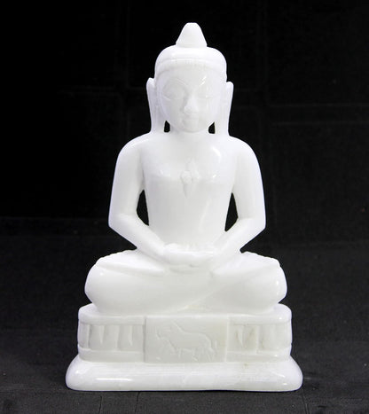 eSplanade Mahaveer Jain Mahavir Swami Murti Statue Idol Sculpture - Marble Stone - 6.5" Inches - White