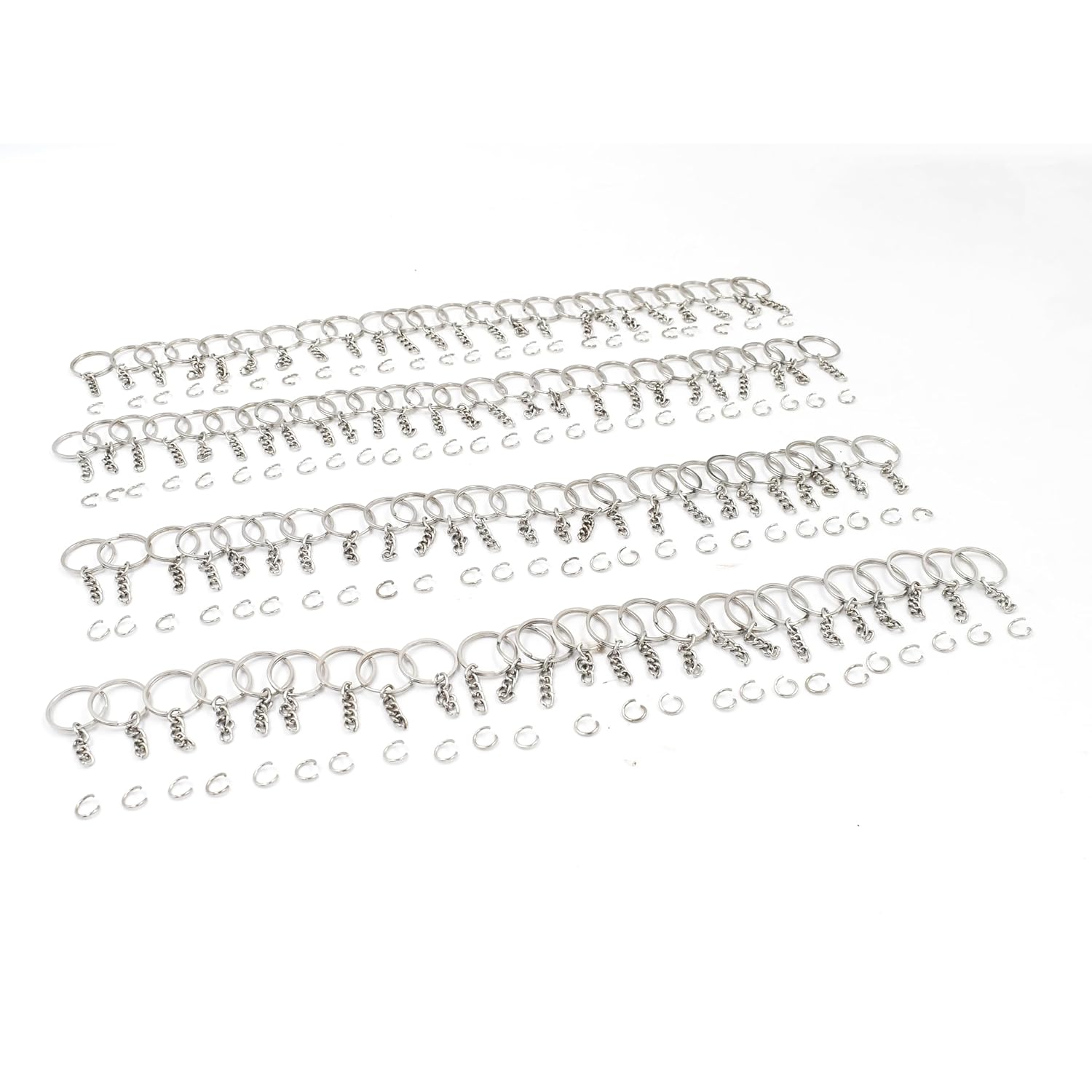 IVEI DIY Keychain Rings with Open Jump Rings for Craft | Metal Split Keyring of 25mm | Set of 100 for Jewlery, Charms and Purse Making | Craft Essentials for Small Businesses (Keychain Rings Set 100)