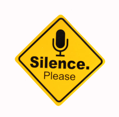 eSplanade Silence Please Sign Sticker Decal - Easy to Mount Weather Resistant Long Lasting Ink (Size -5.5"x5.5")