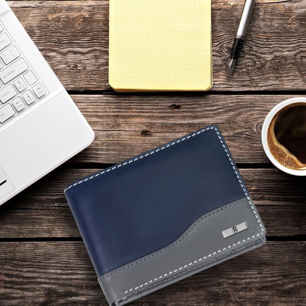 HORNBULL Buttler Navy Wallet for Men | Stylist Mens Wallet with RFID Blocking | Genuine Leather Gift for Mens