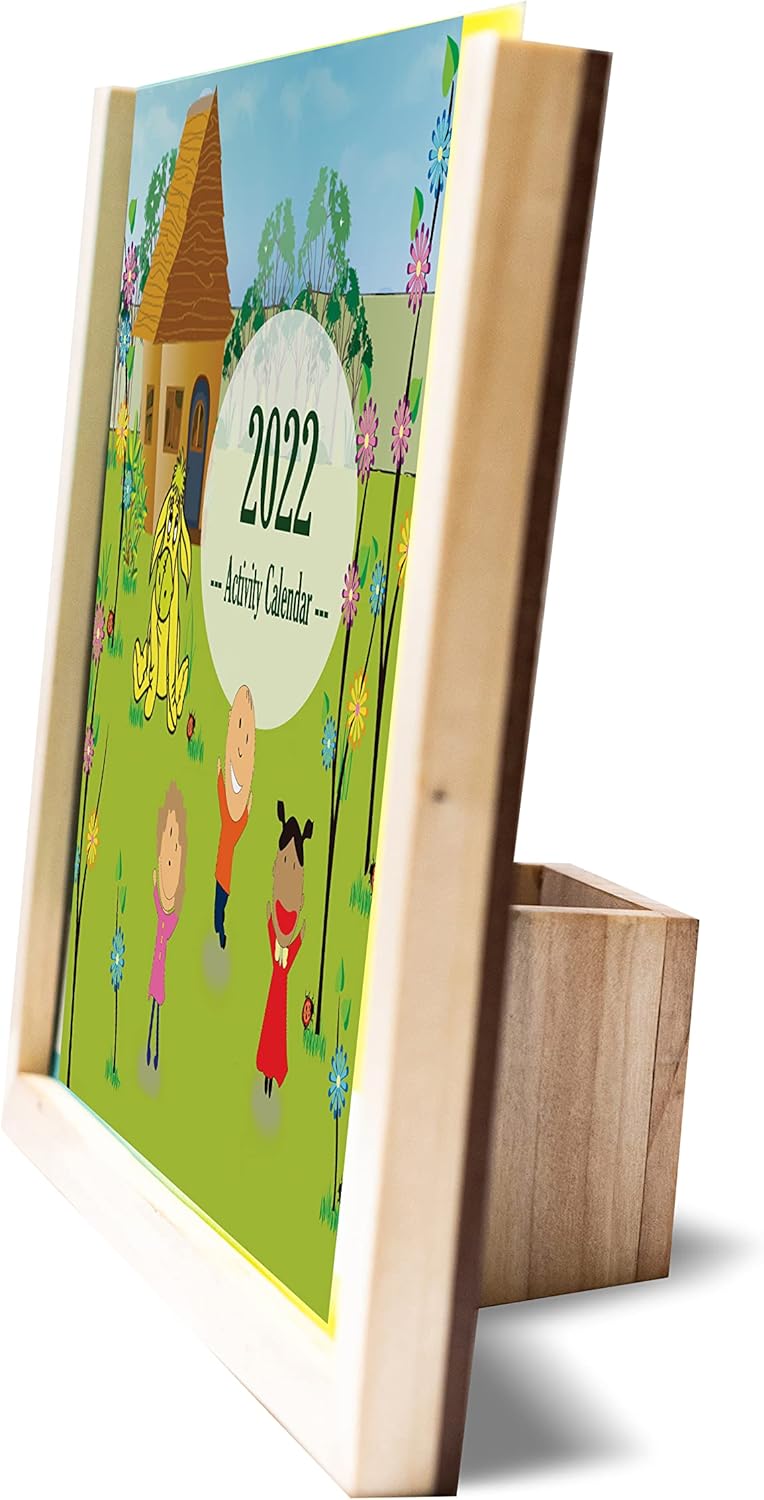 IVEI Activity calendar with pen stand For Kids, 9.9 X 8.4 Inch, Multi-color