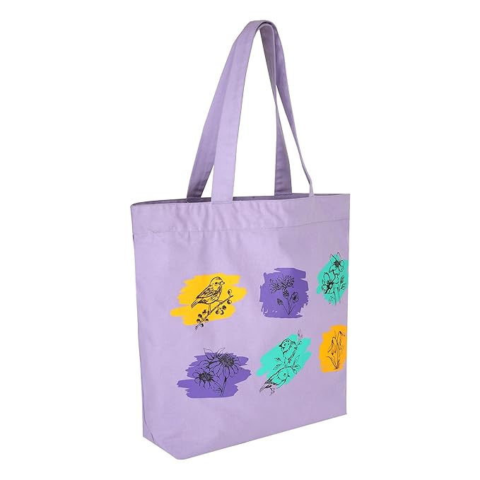 SKAPADORO Canvas Big Zip Printed Handbag Tote,100% Cotton, Inner pocket, Ecofriendly Bag for Women, Travel College Beach Shopping, Easy to Wash Everyday Shoulder Bag - Quirky Desi Graphic Designs