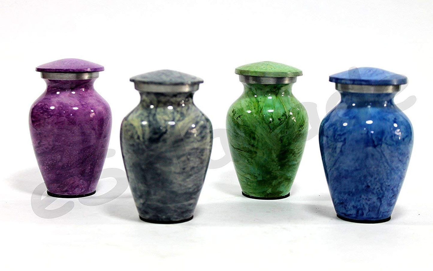 Esplanade- Cremation Mini urn Keepsake Memorial |Set of 4 Small urns for Ashes Funeral Burial Container jar Pot | Blue, Dark Green, Green, Pink - 4.5 Inches