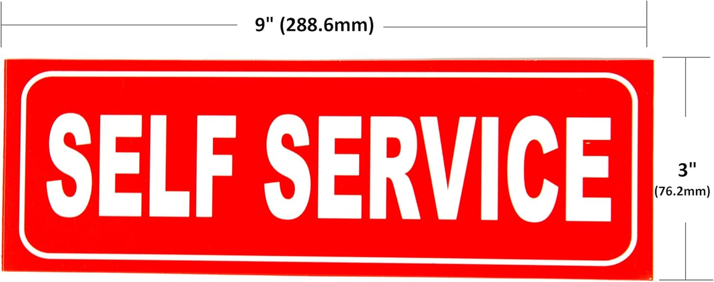 eSplanade Self Service Sign Sticker Decal - Easy to Mount Weather Resistant Long Lasting Ink Size (9" x 3")