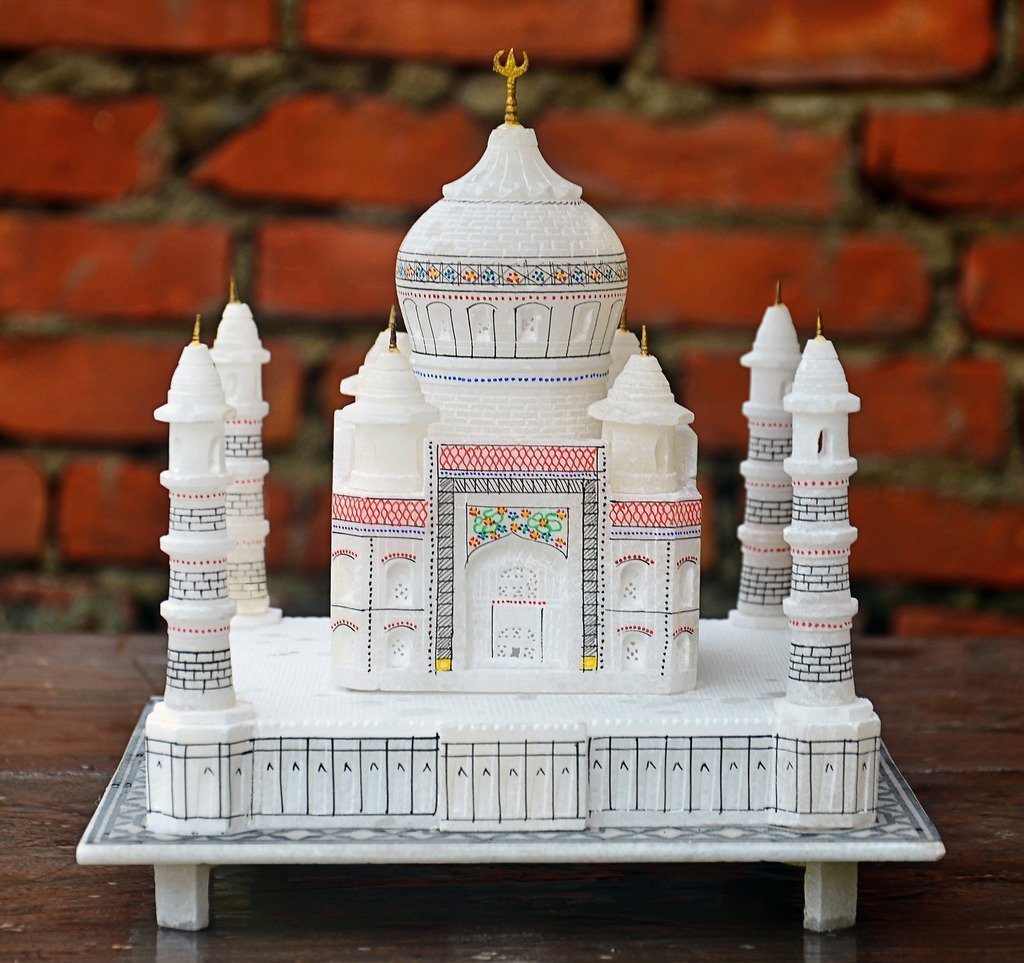 StonKraft Marble Taj Mahal Tajmahal Replica Model Agra India Souvenir Collection (9" x 9" Inch)