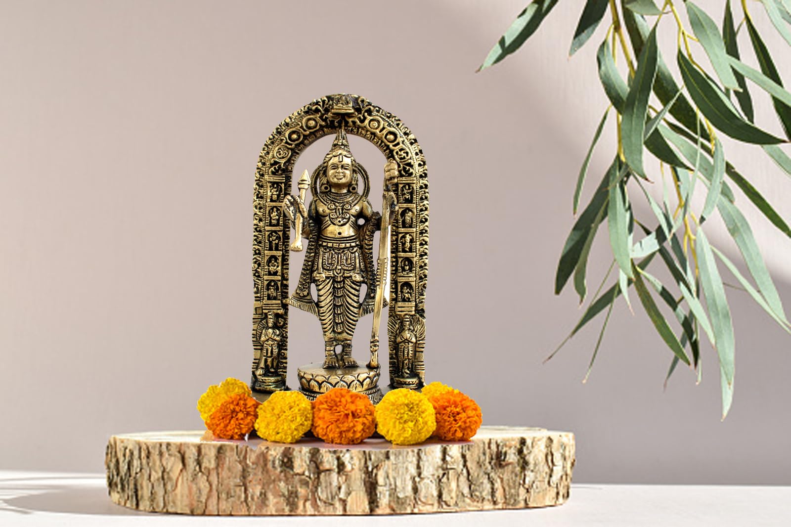 ESPLANADE Brass Ram Lalla Shri Ram Ayodhya Temple Murti Idol Statue Sculpture | Golden - 7 Inches