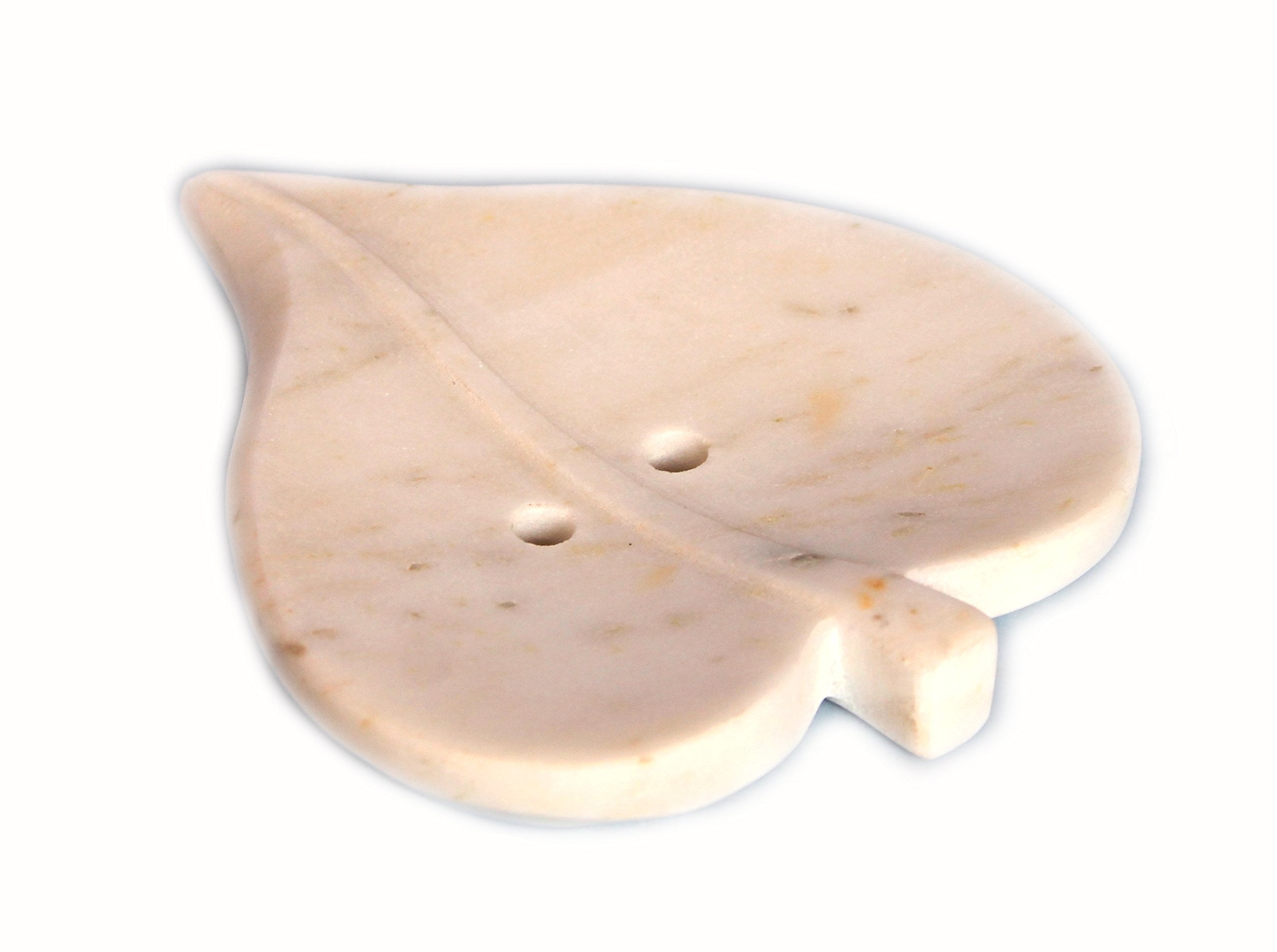 StonKraft KLEO Marble Stone Soap Dish Soap Holder Bath Accessories Bathroom Accessories (Leaf Shaped)