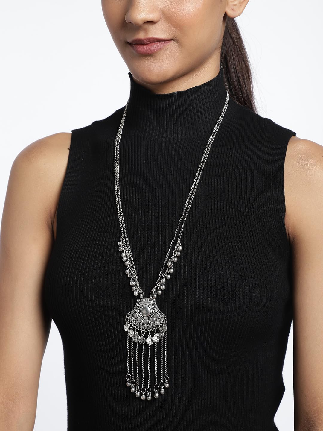 Binni s Wardrobe Oxidized Jewellery Set (Necklace, Earings, Womens), Metal, No Gemstone