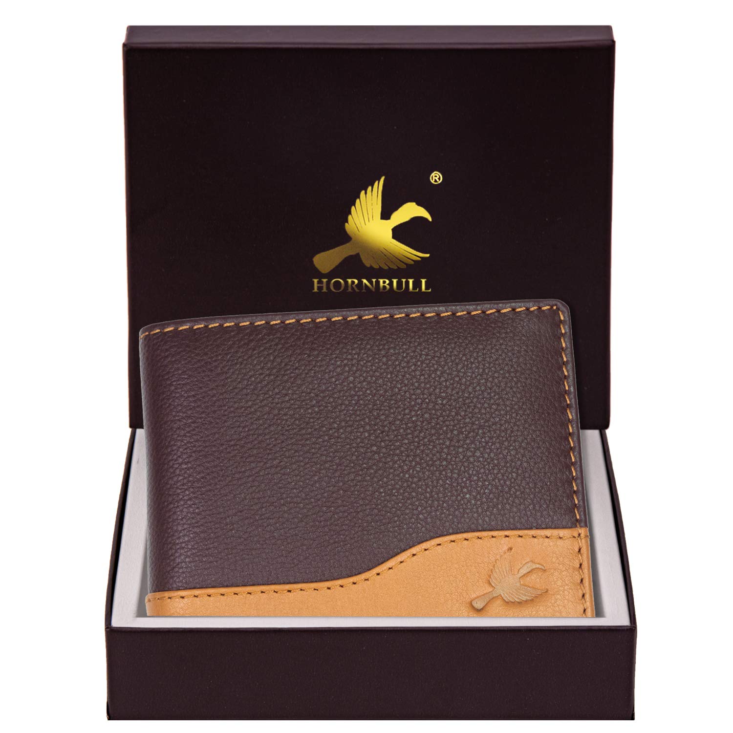 HORNBULL Men's Buttler Genuine Leather RFID Blocking Wallet (114 BRN)