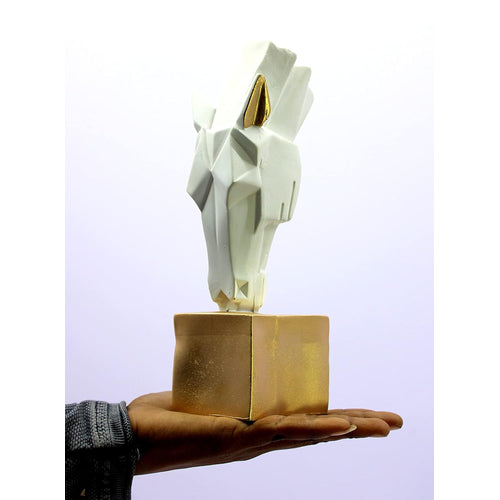 ESPLANADE Resin Water Drinking Horse | Horse Head | Rearing Horse | Showpiece Figurine Sculpture - Decorative Items - Home Decor | White - 9.5