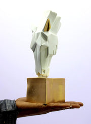 ESPLANADE Resin Water Drinking Horse | Horse Head | Rearing Horse | Showpiece Figurine Sculpture - Decorative Items - Home Decor | White - 9.5" Inches