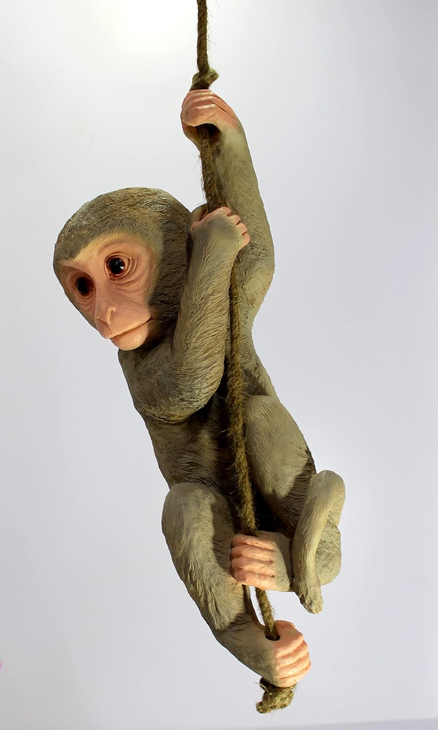 eSplanade Resin Hanging Monkey with Rope Showpiece for Home Decor - 15" Inches - Brown