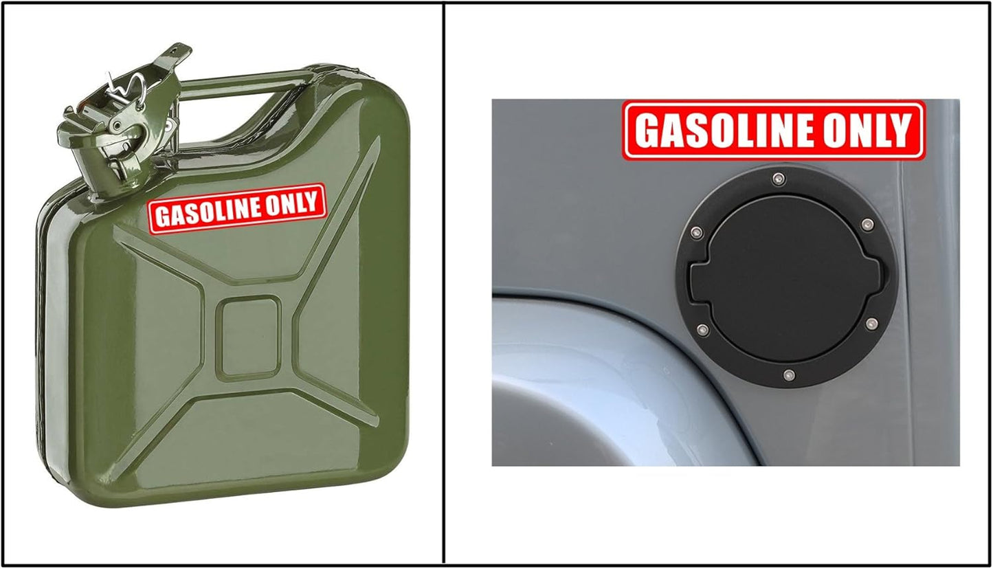 Outdoor/Indoor (3 Pack) 6.25" X 1.25" GASOLINE ONLY Sign Label Sticker Decal For Fuel Gas Can Car Vehicle Tank - Back Self Adhesive Vinyl