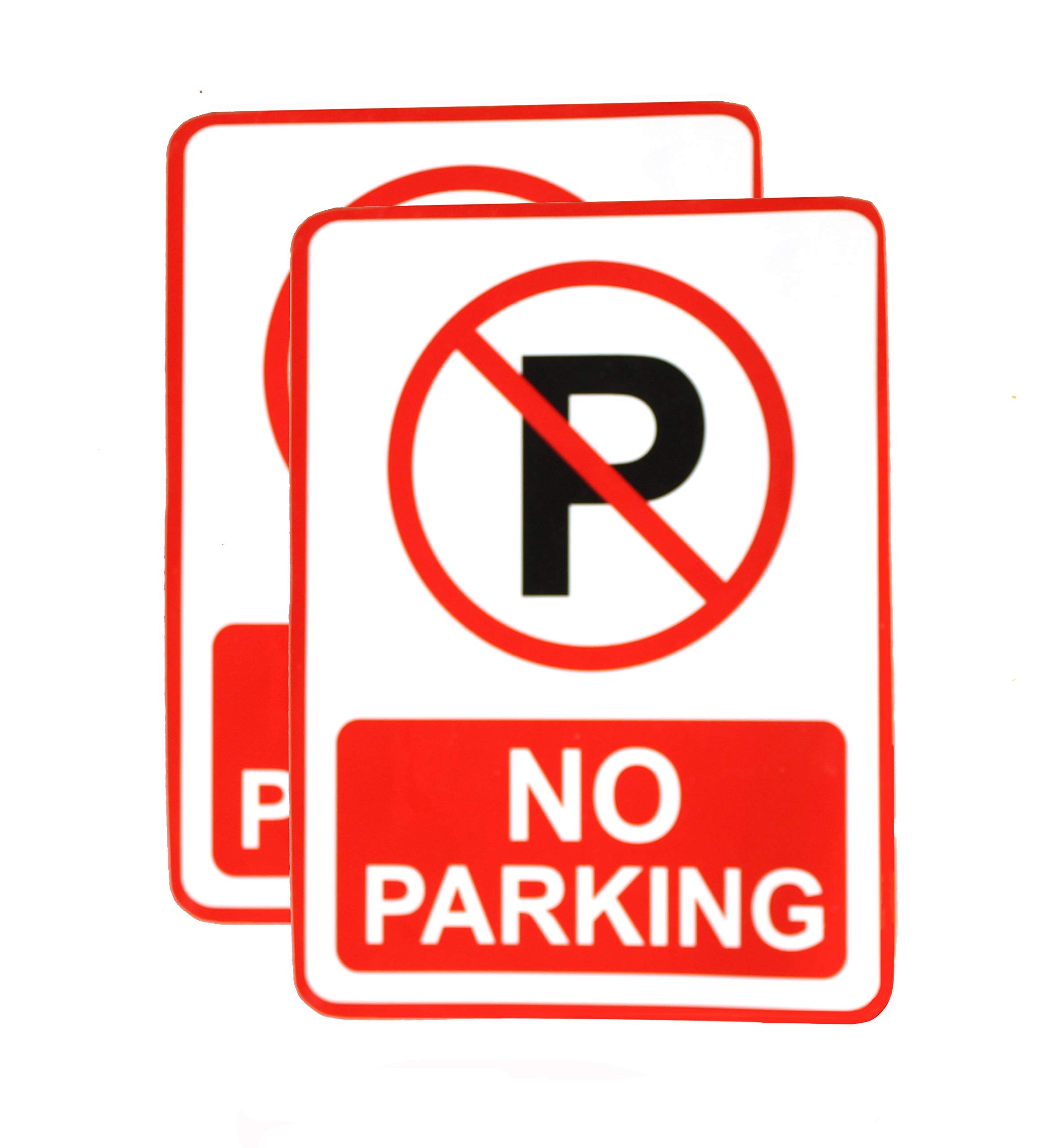 eSplanade No Parking Sign Red & White Sticker Decal - Easy to Mount Weather Resistant Long-Lasting Ink
