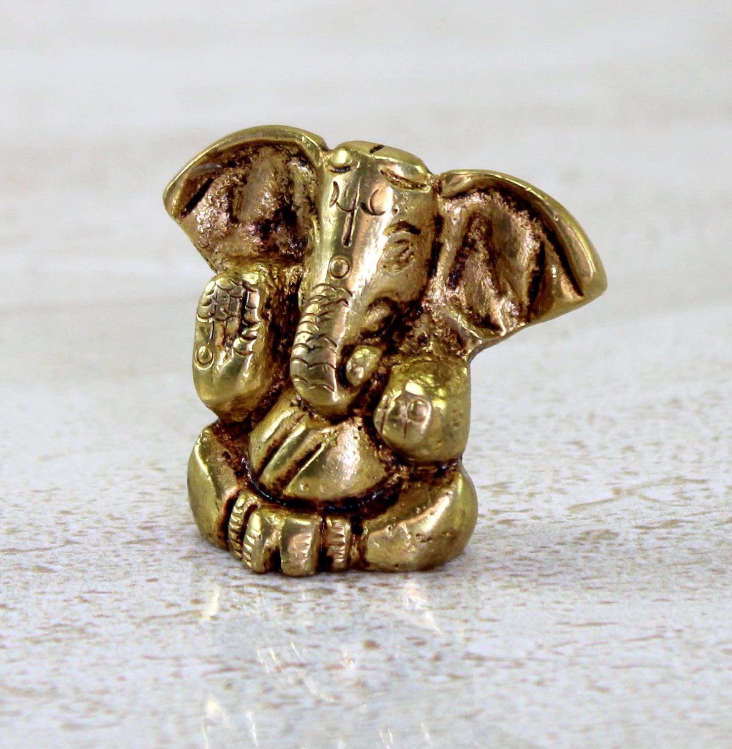 eSplanade Brass Ganesha Idol - 1.2 inches (Small Size) | Home Decor | Ganesh Ganesha | Bal Ganesh | Ganpati Ganapati Murti Statue (Modern)