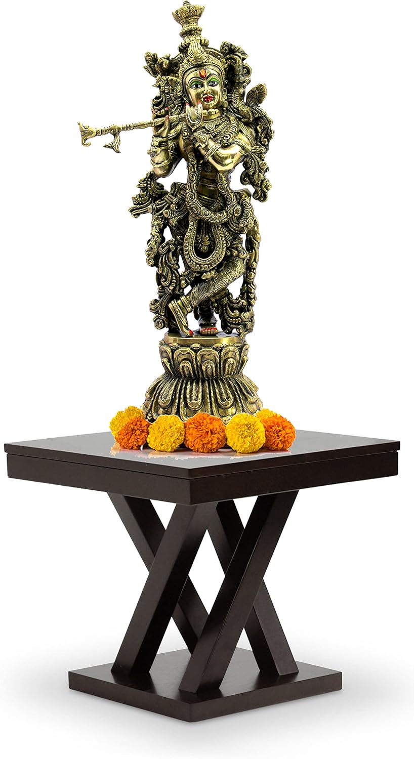 eSplanade Brass Krishna Krishan Murti Idol Statue Sculpture - Multi Colour - 21" Inches, 18" Inches