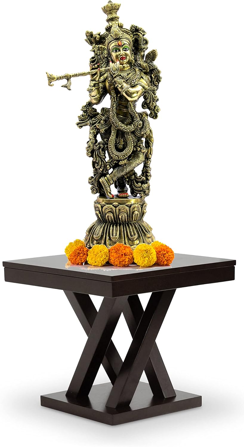 eSplanade Brass Krishna Krishan Murti Idol Statue Sculpture - Multi Colour - 21" Inches, 18" Inches
