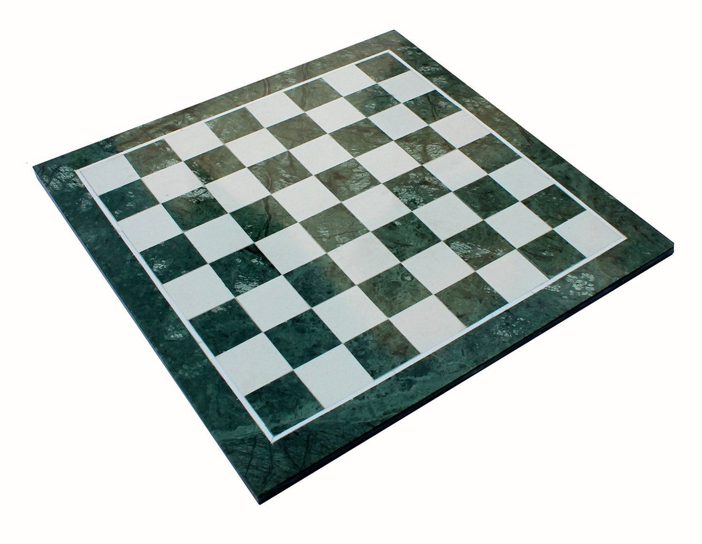 StonKraft 15" x 15" Collectible Green Natural Stone & Marble Chess Board without Pieces - Appropriate Wooden & Brass Chess Pieces Chessmen separately available by StonKraft Brand