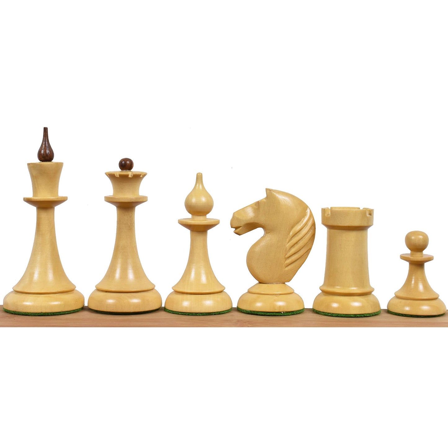 Royal Chess Mall 1950s Soviet Latvian Reproduced Chess Pieces Only Chess Set, Golden Rosewood and Boxwood Wooden Chess Set, 4-in King, Double Weighted Chess Pieces (2.5 lbs)