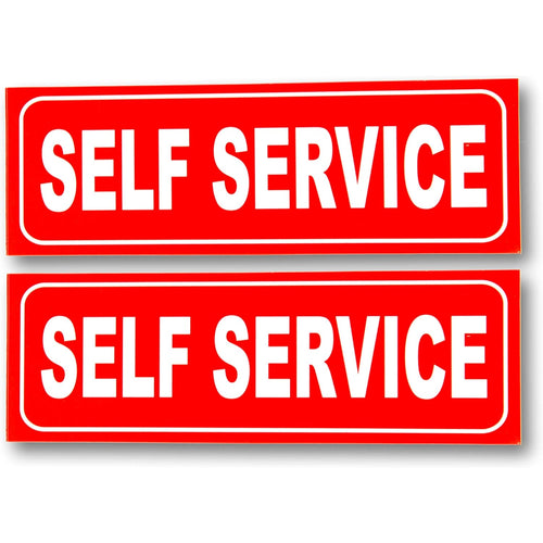 eSplanade Self Service Sign Sticker Decal - Easy to Mount Weather Resistant Long Lasting Ink Size (9