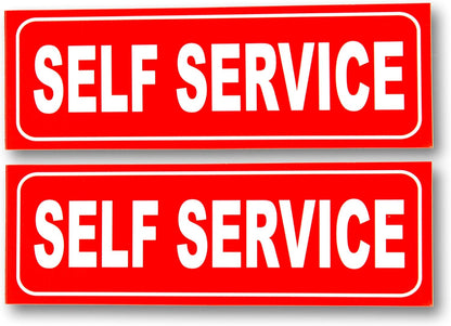 eSplanade Self Service Sign Sticker Decal - Easy to Mount Weather Resistant Long Lasting Ink Size (9" x 3")