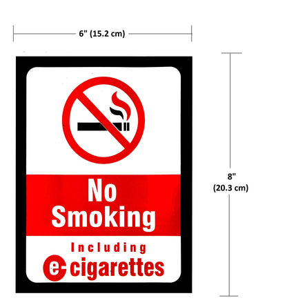 eSplanade NO SMOKING No eCigarettes | No vaping Sign Sticker Decal - Easy to Mount Weather Resistant Long Lasting Ink (Size 6" x 8")