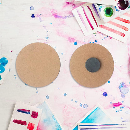 IVEI DIY MDF Wood Sheet Craft Magnet - Plain MDF Fridge Magnet Blanks Cutouts - Magnets for Painting Wooden Sheet Craft, Decoupage, Resin Art Work & Decoration