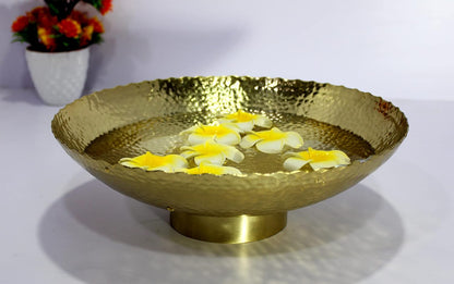 eSplanade - Ethnic Decorative Metal Urli Traditional Bowl - Fruits/Dry Fruits Bowl Showpiece for Dining/Drawing Room - Home Decor | 9.5" Inches Dia.-Small