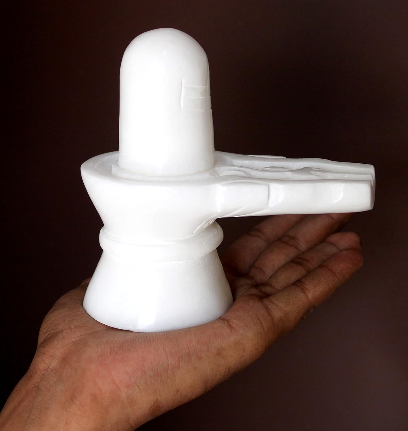 StonKraft Marble Shiva Lingam Shiv Ling Idol Murti Statue Adiyogi (White Lingam)