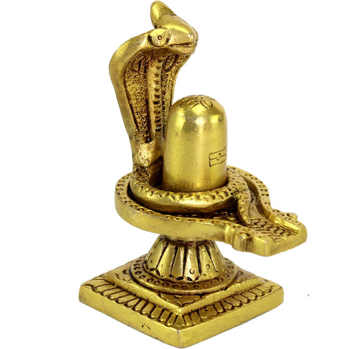 eSplanade Brass Shiv Ling Shiva Lingam with Sheshnaag Statue Idol Murti for home temple and Pooja - 4