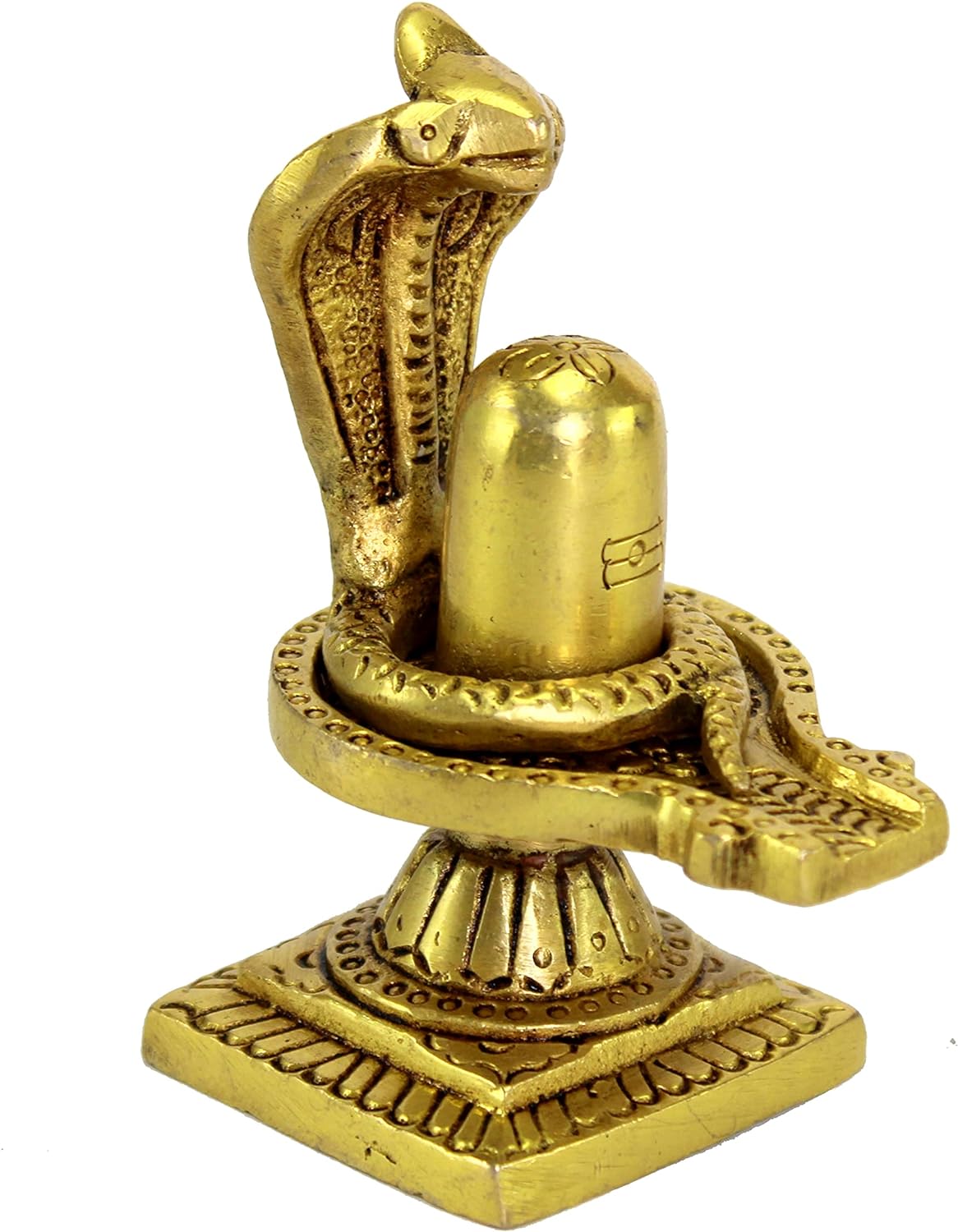 eSplanade Brass Shiv Ling Shiva Lingam with Sheshnaag Statue Idol Murti for home temple and Pooja - Available in 2 Designs